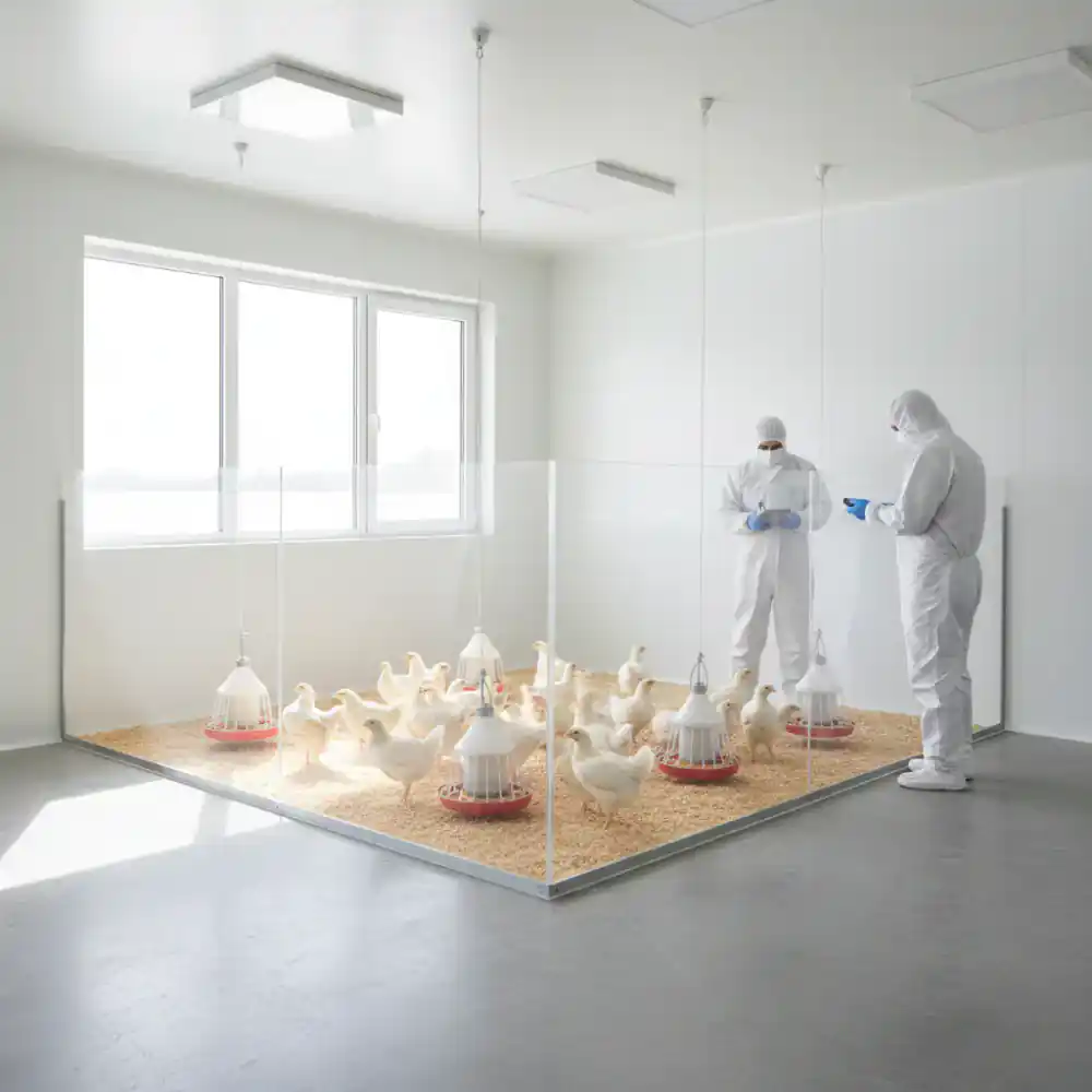 Isolated clean quarantine zone for new flock additions